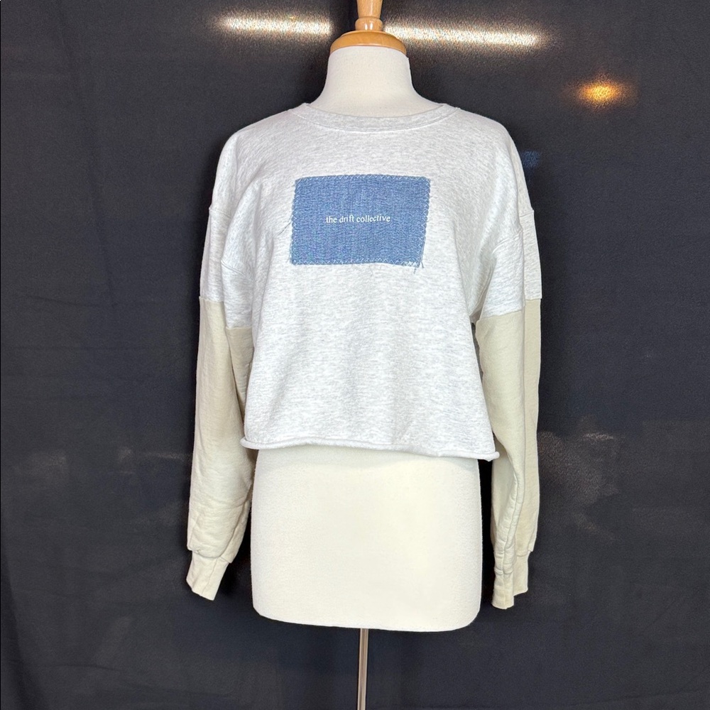 The Drift Collective Up-cycled crewneck Crop Sweatshirt
